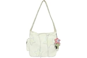 Inshere Niedliche Stern-Crossbody-Tasche, ästhetische Y2K Kawaii Messenger-Tasche, Nylon-Stern-Schultertasche Tote-Tasche für Frauen, Männer und Teenager-Mädchen