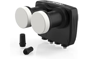 DUR-line 6° Monoblock Twin LNB – Astra 19,2°E + Hotbird 13°E – 2 uczestnicy i 2 satelity (MB6-TW) – podwójny LNC z wbudowanym DiSEqC – Full HD, 4K, 8K, 3D – odporny na warunki atmosferyczne +