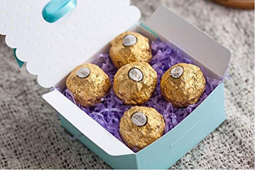 VStoy 20X Hochzeit Bevorzugungen Süßigkeiten Boxen Geschenkbox (blau) - 7