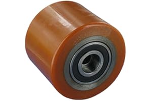 DELEX-ROLLEN Hubwagenwalze 75 mm Breite 65 mm Achse 20 mm Stahlkern Bereifung Polyurethan Räder Rollen Hubwagen Ersatzrolle