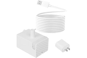 SIBAYS 15L Dog Water Fountain Replacement Pump, USB 5V 1A Pet Water Fountain Pump with LED Light-Ensures Continuous Water Flow, Ultra Quiet, White