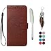 Produktbild LA-Otter Samsung Galaxy S7 hülle Leder Mandala Brown Tasche handyhüllen mit Kartenfach Lederhülle Schutzhülle Flip Case Klapphülle