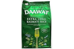 SARAS FLAVOURS OF ASIA Daawat Extra Long Basmati Rice | Aromatic with Beautiful and Fluffy Grains | Great Flavour | 5KG