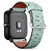 Produktbild Kompatibel mit für Huami Amazfit Bip - Leder-Armband Uhrenarmband Ersatzarmbänder mit Schnellverschluss (Wiesenblumen)