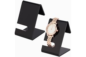 PH PandaHall 2pcs présentoir de Montre en Acrylique Support de Montre Noir Présentoir de Montre Unique Support de Montre à Bijoux pour Montre Bracelet Décor D'Affichage Vente au Détail, 6x4.5x7cm