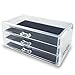 AcryliCase Acrylic Jewelry Organizer, Arranges Makeup And Accessories, 3 Drawers Cosmetic Storage Display Box 9 3/8 x 5 3/8 x 4 3/8 Clear