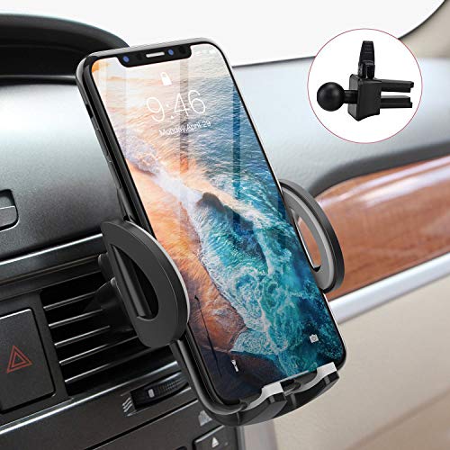 Soporte Móvil Coche Ventilación Universal, Avolare Ajustable 360 Grados Rotación Porta Movil para Rejillas de Aire de Coche para iPhone XS/X/8/7/6Plus/6s/6/5s/SE,Samsung Xiaomi Huawei Dispositivos GPS