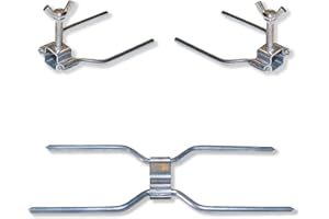 GOLDMAN SERVICE | Kit de piques à volailles en acier, outil fourche pour grills professionnels rotatifs. Pièce de rechange universelle avec double agrafe centrale et 2 côtés avec vis.