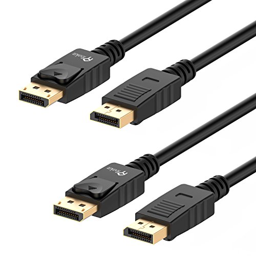 DisplayPort Kabel, Rankie 2-Pack 1.8m Vergoldet Ultra HD 1080p DisplayPort(DP) zu DisplayPort(DP) Kabel 4K-Auflösung Bereit Cable (Schwarz) - R1104E