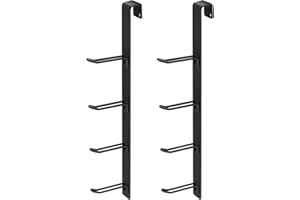 ANBEEISS 2 Pz Ganci Porta Appendiabiti da Portas, Verticale Sopraporta, Ganci Appendiabiti Portas, Attaccapanni da Porta Neri, Accappatoio da Bagno con 4 Ganci, Appendino da Salvaspazio