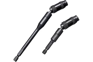 Litorange 2 Stück 1/4" magnetischer Bithalter,90mm+145mm flexibler Sechskant-Bithalter,20 Grad drehbarer Schnellverschluss-Bohrerverlängerung, Schraubendreher-Bithalter für schmale Räume oder Ecken