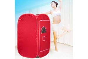 Willonin Sauna à vapeur, Tente de Spa Sauna,Sauna domestique pratique avec chaise pliante, 1000W, 2L steamer, 80 * 80 * 135cm (Rouge)