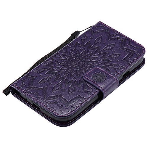 Nancen Tasche Hülle für,Samsung Galaxy Grand Neo Plus I9060 Hülle,Samsung Galaxy Grand Neo Plus I9060 / Grand Duos I9082 (5 Zoll) Leder Wallet Tasche Brieftasche Schutzhülle, Nancen Prägung Sonnenblume Muster PU Leder Handytasche im Bookstyle Stand Funktion Kartenfächer Magnet Etui Schale - 5