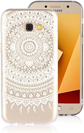 Ontseev Galaxy A5 2017 Case, SM-A520F Manadala Pattern Protective TPU Back Cover Samsung A5 (2017) Clear Hard Case - White