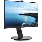 Philips 221B7QPJKEB Webcam Monitor 22" LED IPS, Full HD, Microfono Integrato, Regolabile in Altezza, Girevole, Pivot, Inclina