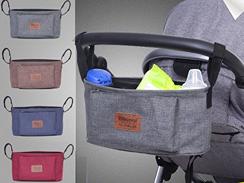 Homgaty Kinderwagen-Aufbewahrungstasche, Oxford-Stoff, für Tasse/Flasche, Aufhängetasche für Getränke/Lebensmittel, Halterung/Organizer - 3