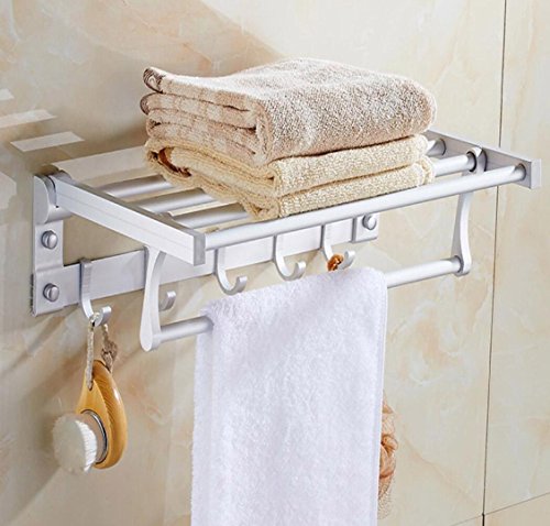 SQL Space Aluminum Bathroom Towel Rack Free Punch Folding Shelf Bathroom Hardware Pendant , 50cm