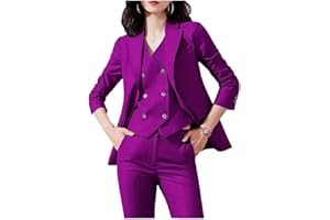 BOTONG Conjunto de 3 piezas para mujer, traje de oficina, chaqueta, chaleco, pantalones, trajes de negocios, traje de fiesta de graduación, ropa casual