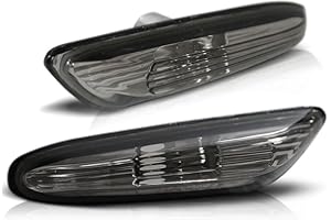 ‎CR-LIGHTS Side Indicator in Smoked Glass Matt Tinted for BMW E60 / E61 / E46 / X3 Set of 2 Left Right Test Mark