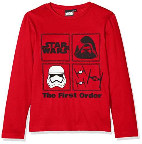 STAR WARS The First Order, Camiseta para Niños, Rojo (Red 19-1763 TC) 10 Años