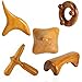 Produktbild Set of 5 Reflexology Wooden stress Massage, Willdo Massage Wooden Stick Tool Wooden Hand Foot Face Head Body Roller SPA Massager