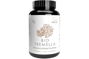 ‎PILZE WOHLRAB Pilze Wohlrab | Bio Tremella Extrakt Kapseln | 60 Kapseln | 350 mg Tremella Pilz Extrakt je Kapsel | Mit Acerola Vitamin C | Vitalpilze Extrakt | 1 Dose