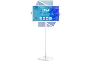 MWE 32 Zoll tragbarer Smart Monitor auf Rädern, 2K Touch Smart Screen Android OS, 8H Videowiedergabezeit, Fernbedienung Unterstützung Typ-C, USB und HDMI Port