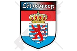 STICKERSWORLD LUXEMBURG Schild, Luxemburg 100mm Auto & Motorrad Aufkleber, Vinyl Sticker
