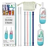► Diseño especial : Las pajitas de silicona longzon son plegables para un fácil almacenamiento. Una superficie lisa evita arañazos y es muy adecuada para los niños.