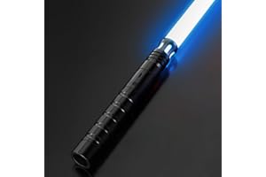 MOZC Sabre Laser, Sabre Laser Enfant avec 15 Couleurs, Sabre Laser Duel pour 4 Modes et Sons, Sabre Laser Enfants à Chargement USB-C, Que la Force Soit avec toi(Noir) ((2.0) 1PC)