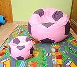  articolicasaonline Set 2 puf, Puf, Cab, Bean bagfootball, balón fútbol 100 cm XXL + 40 cm reposapiés