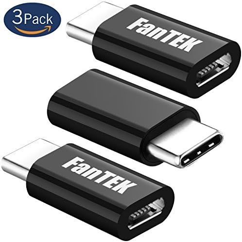 USB C Adapter, FanTEK USB Type C Male to Micro USB Female Connector for Samsung Galaxy S8 Plus, Wileyfox Swift 2 X, Sony Xperia XA1, Nokia 8, HUAWEI P10 Lite, HTC 10, LG G6, BlackBerry KEYone (Black)