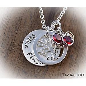 Familienkette *Lebensbaum* 925 Silber mit Geburtssteinen