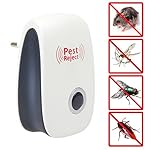 Ultrasons électrique anti-moustiques, TOPMAX multiregionale Moustiquaire, protection contre les moustiques, souris, cafards et autres nuisibles - Blanc, fiche européenne