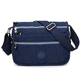 Las mujeres impermeable Nylon bolsas de mensajero Cruz cuerpo hombro bolsas Casual Multi bolsillo bolso Tote Bolso de mano caliente, color, talla M