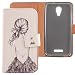 Produktbild Lankashi PU Flip Leder Tasche Hülle Case Cover Schutz Handy Etui Skin Für Wiko Tommy 2 5" (Back Girl Design)