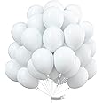 PartyWoo White Balloons, 100 pcs 10 Inch Matte White Balloons, White Balloons for Balloon Garland or Balloon Arch as Party Decorations, Wedding Decorations, Neutral Baby Shower Decorations, White-Y13