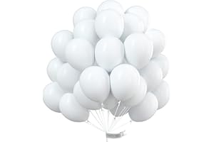 PartyWoo White Balloons, 100 pcs 10 Inch Matte White Balloons, White Balloons for Balloon Garland or Balloon Arch as Party Decorations, Wedding Decorations, Neutral Baby Shower Decorations, White-Y13
