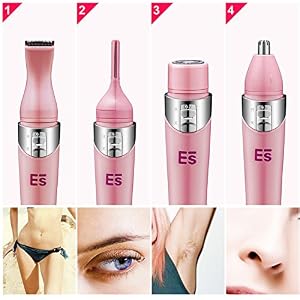 Bikini Trimmer, 4 in 1 Women Shaver Eyebrow Trimmer Nose Trimmer Battery Operated Bikini Grooming Kit Mini Portable… - Image 6