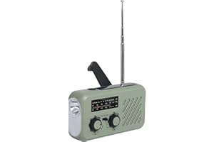 Fyearfly Radio korbowe 2000 mAh Dynamo radio awaryjne, ładowarka solarna, Power Bank USB AM/FM z alarmem SOS światło LED na kemping