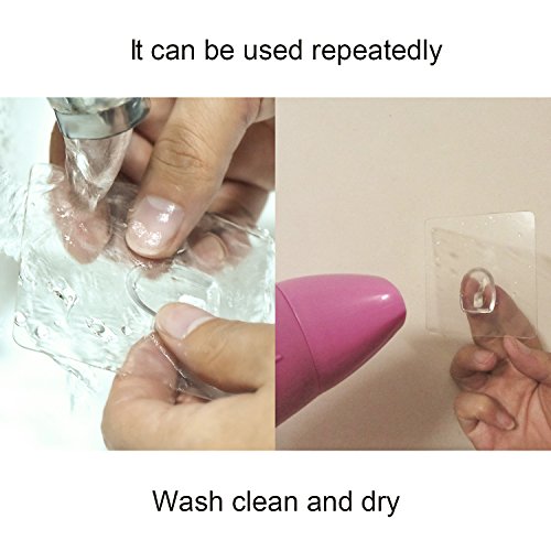 Blulu Klebehaken Belastbar Transparente Haken Ohne Nageln für Küche Badezimmer Tür Wand, 8 Packung - 7