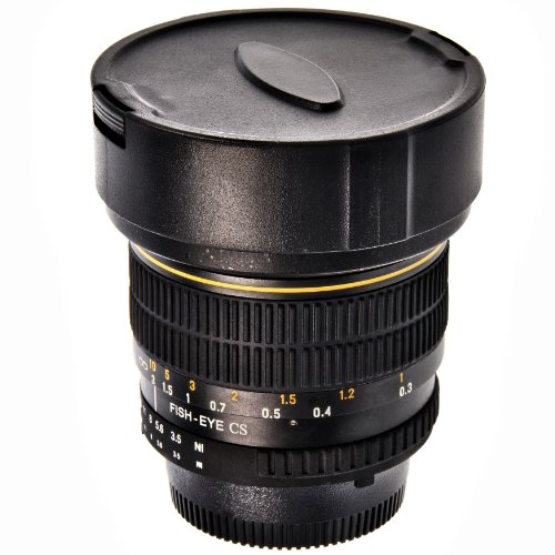 Objectif fisheye 8 mm 1 3 5 8 mm pour appareils photo reflex num  rique Nikon D7100  D7000  D5200  D5100  D5000  D3200  D3100  D3000  D800  D700  D600  D300s  D300  D200  D100  D90  D80  D70s  D70  D60  D50  D40x  D40  D3 Series  D2 Series  D1 Series avec housse en n  opr  ne
