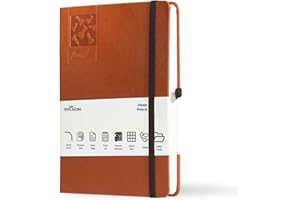 InfinityMarket Wilson A5 Notebook 256 Lined Page & Fountain Pen Friendly Pages, Pen Loop, Ribbon Bookmark, Elastic Closure & Paper Pocket | Hardback Journal for Work, School & Journaling (14x21cm)