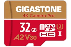 Gigastone 4K Camera Pro Karta pamięci MicroSDXC 32 GB i adapter SD, kompatybilna z dronem GoPro i tabletem, do 90/30 MB/s, nagrywanie wideo 4K UHD, karta Micro SD UHS-I A2 Class 10 U3 V30