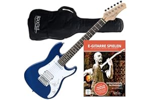 Rocktile Sphere Junior Guitare Électrique 3/4 Bleue + École de Guitare