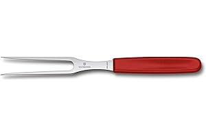 Victorinox, Swiss Classic Professional Carving Fork, Extra Sharp Blade, 15 cm, Robust Plastic Handle, Stainless Steel, Red