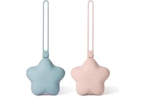 HAGOT Pack de 2 Guarda Chupetes Bebe, Estuche para Guardar Chupete de Silicona, Guardachupetes Portachupetes Sin BPA， Rosa + Azul Claro