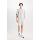 DeFacto%100 Pamuk Slim Fit Dar Pa&ccedil;a Cepli Basic Şort B8673AX25SM