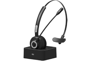 RAOPINGX Bluetooth Headset - Bluetooth Headsets with Microphone, Noise Cancelling Wireless Headphone for Business UC Skype Lync Softphone Call Center Office Computer Clearer Voice