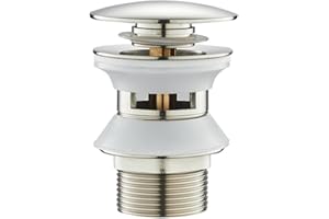 KEOKBON Universal Waschbecken Ablaufgarnitur mit Überlauf für Waschbecken Waschtisch Gebürstet Pop Up Ventil Ablaufventil Abfluss Stöpsel Waschbecken Siphon Waschbecken